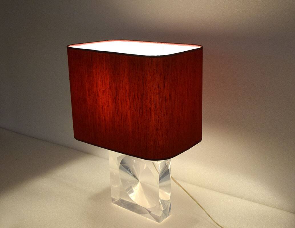 Romeo Rega lucite table lamp, 1970s