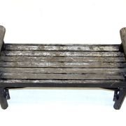 Banc brutaliste en bois, suède, 1970