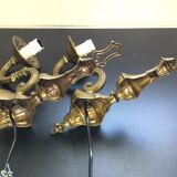 Pair of bronze applique 1 light