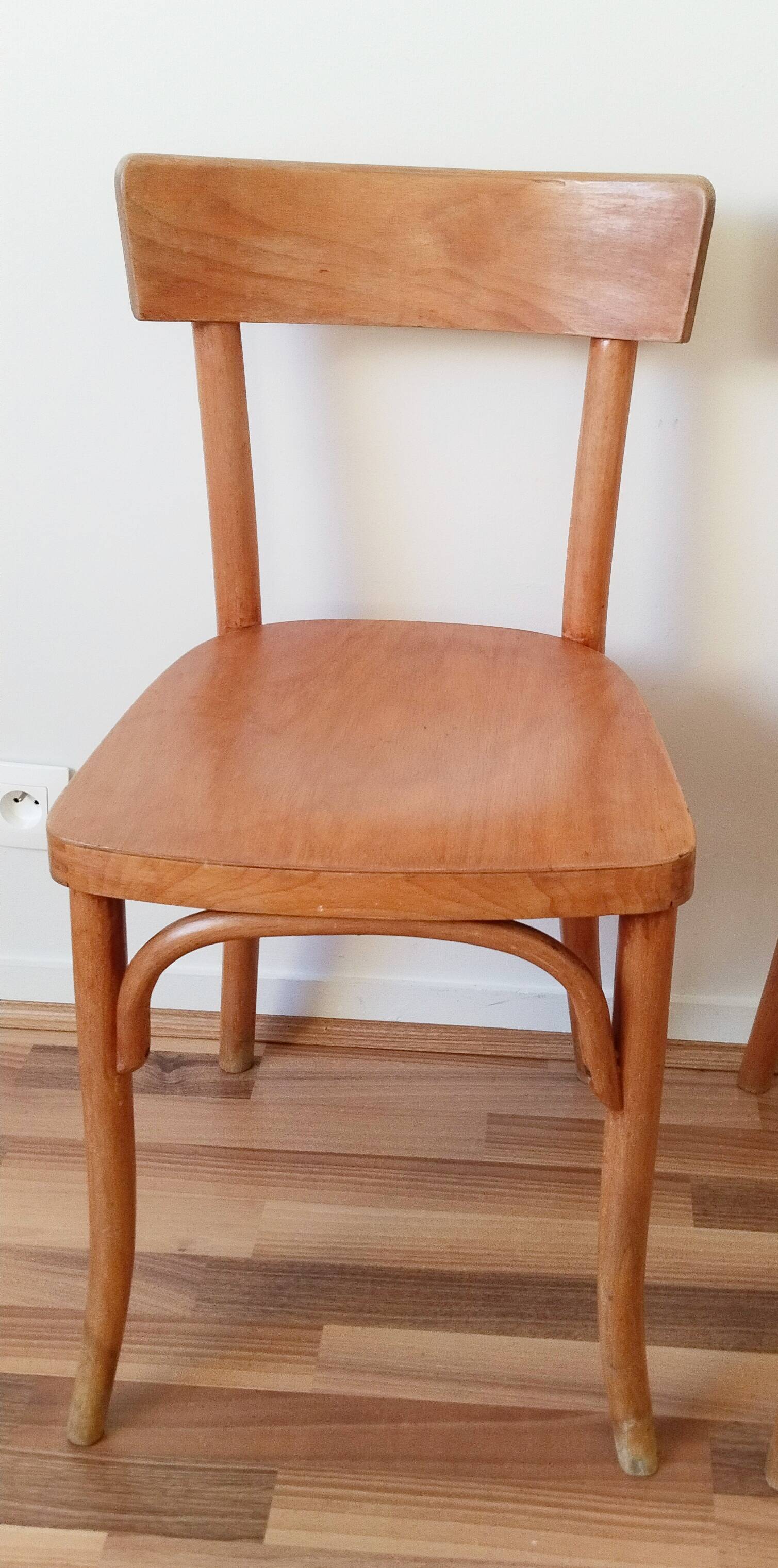Scandinavian bistro chairs in turned wood, Baumann style