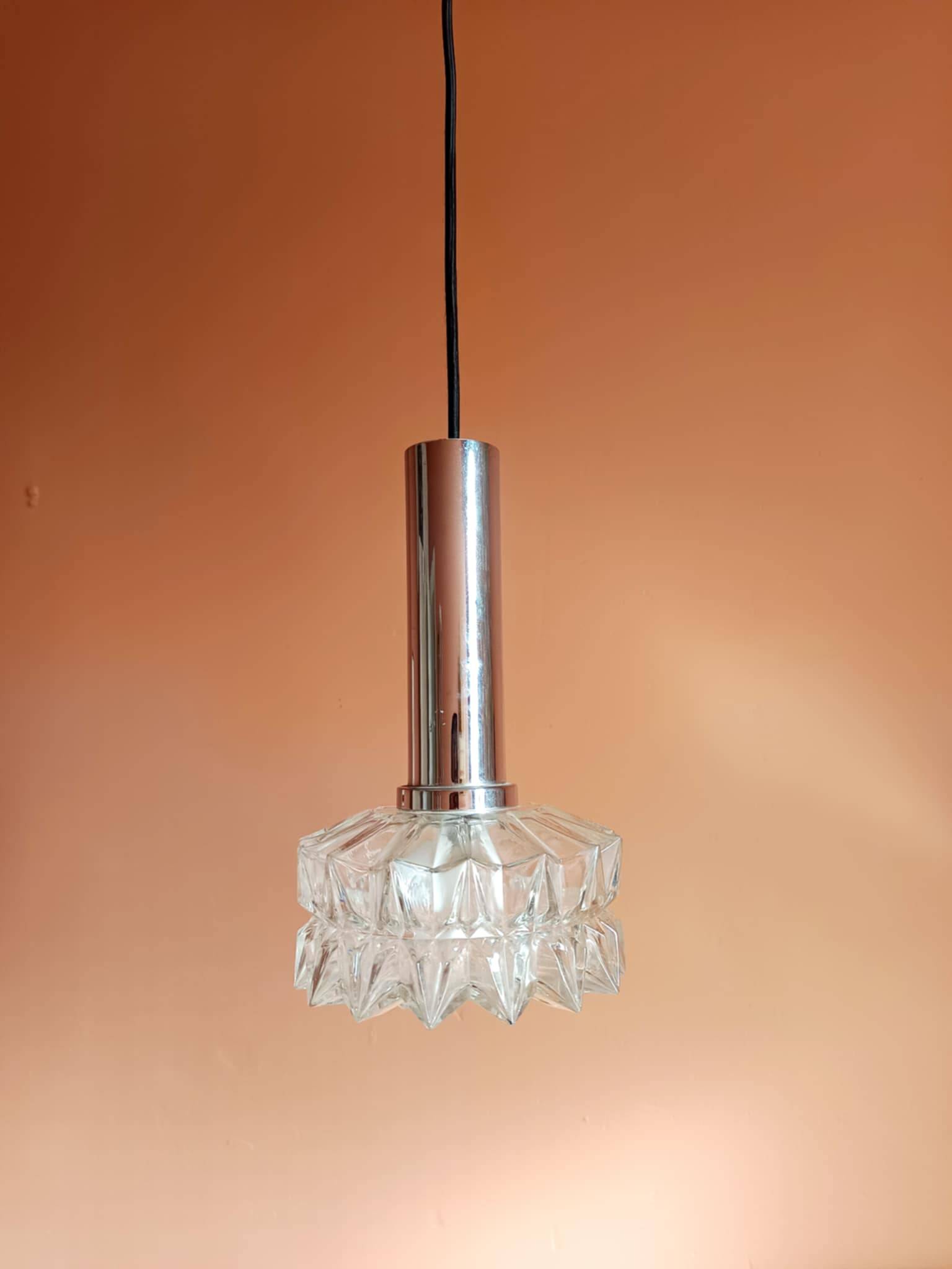 Suspension space age chrome and glass Germany 1970