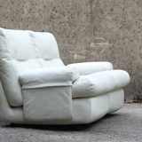 Ligne Roset white leather sofa
