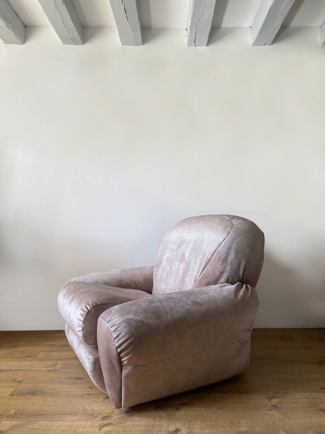 Fauteuil vintage italien en velours