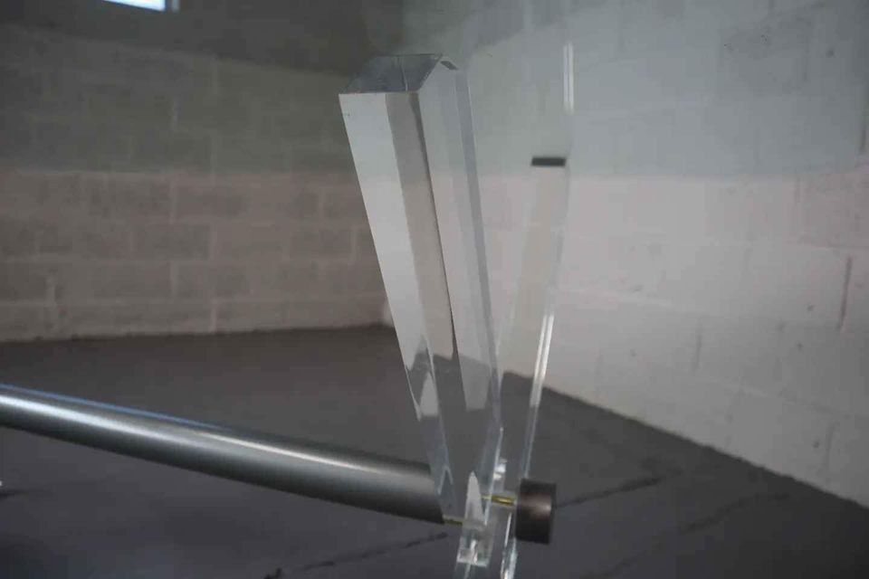 Vintage acrylic and glass dining table