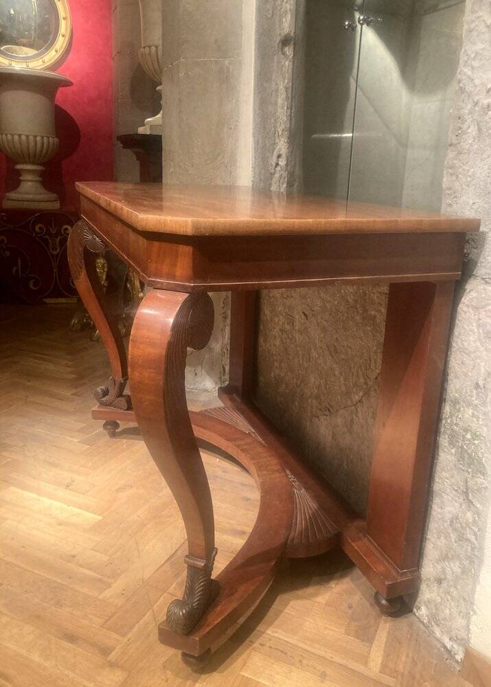 Art Nouveau Italian Wooden Console Table