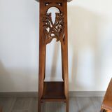 Art nouveau spirit side table in solid walnut