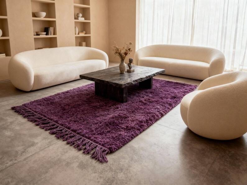 Handwoven traditional pure wool rug 1.4/2.6 m