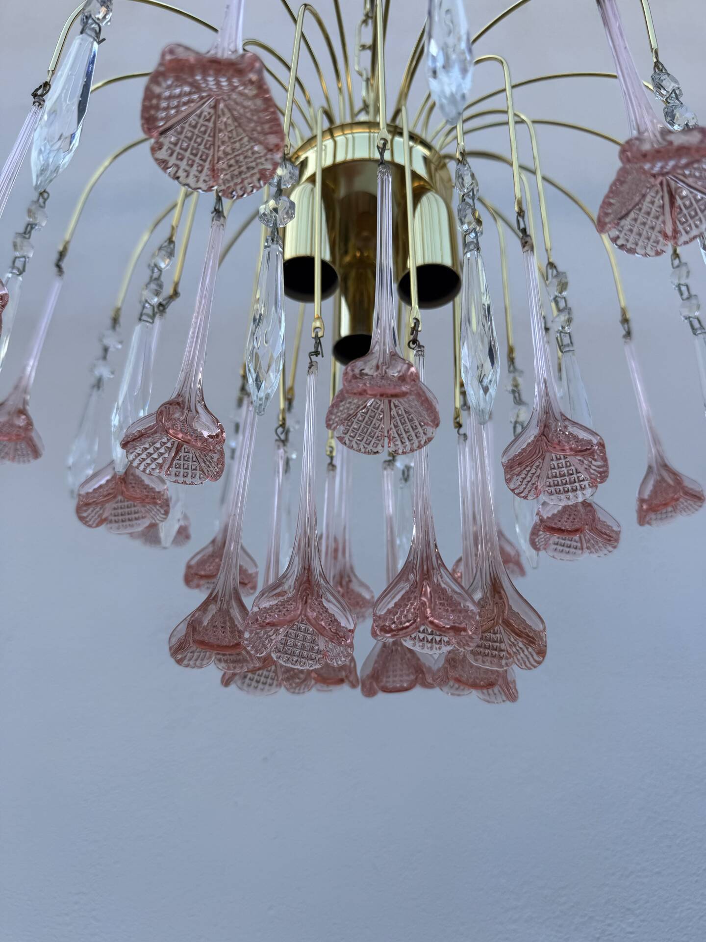 Lustrous rose Murano glass from the 1980s.