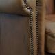 Fauteuil en cuir de vachette couleur cognac