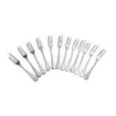 Ensemble de 12 fourchettes à deux dents Cristofle Gallia