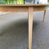 Scandinavian round extendable dining table renovated in wood 210cm