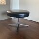 Vintage modernist chrome and leather stool ottoman, 1970s