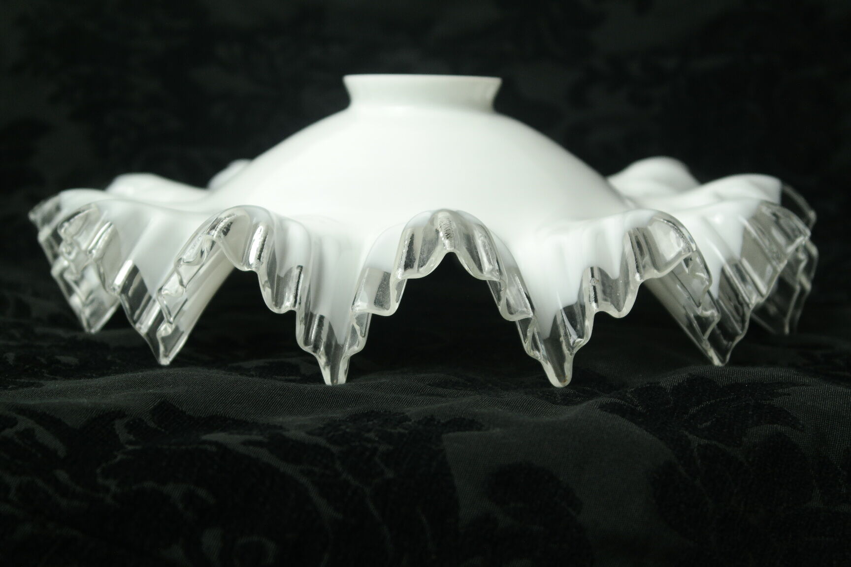 Toothed white opaline lampshade 30s