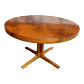 round or oval table with extension, central leg, vintage Baumann design