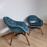 Restored shell armchairs by Miroslav Navratil