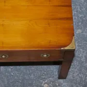 Vintage Military Campaign Coffee Table in Yew Wood and Brass
