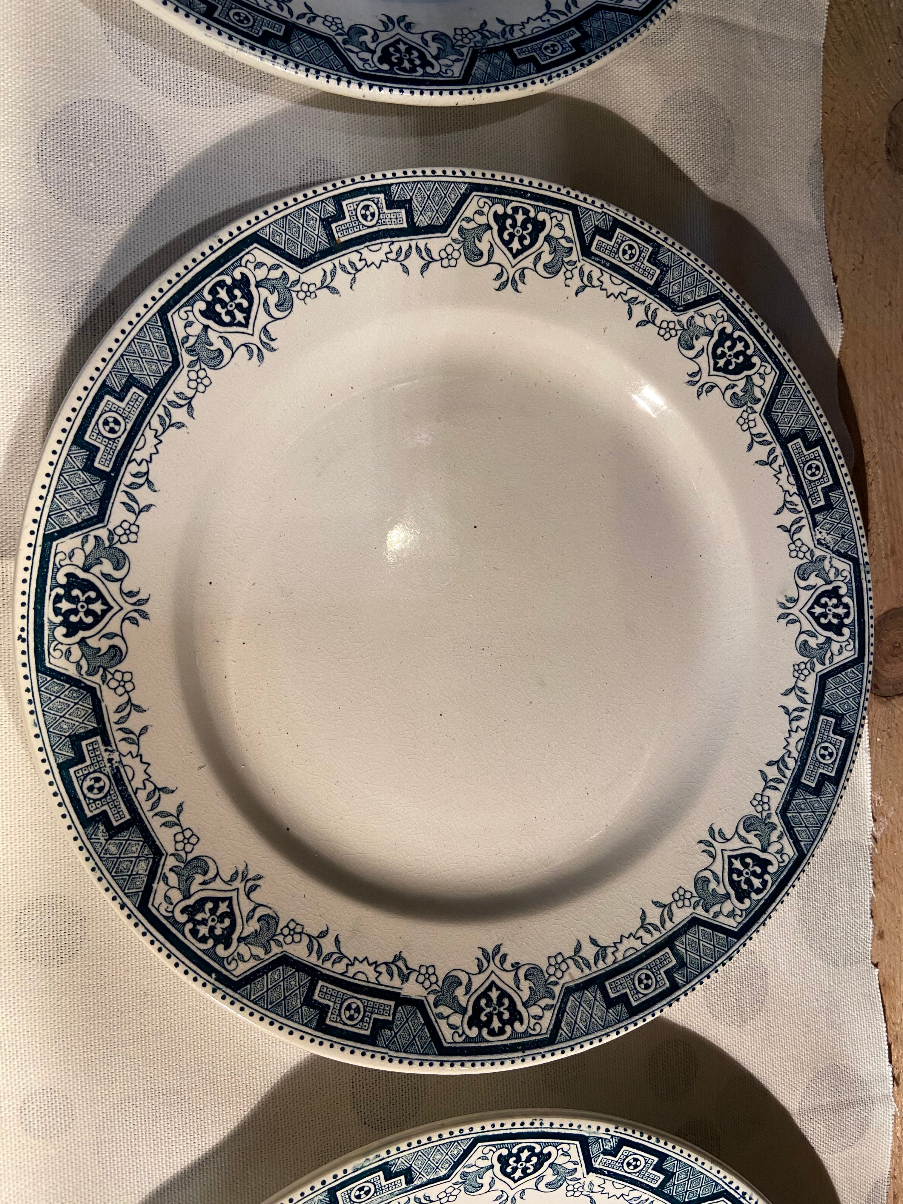 Lot of 6 flat plates Saint-Amand and Hamage model Morocco