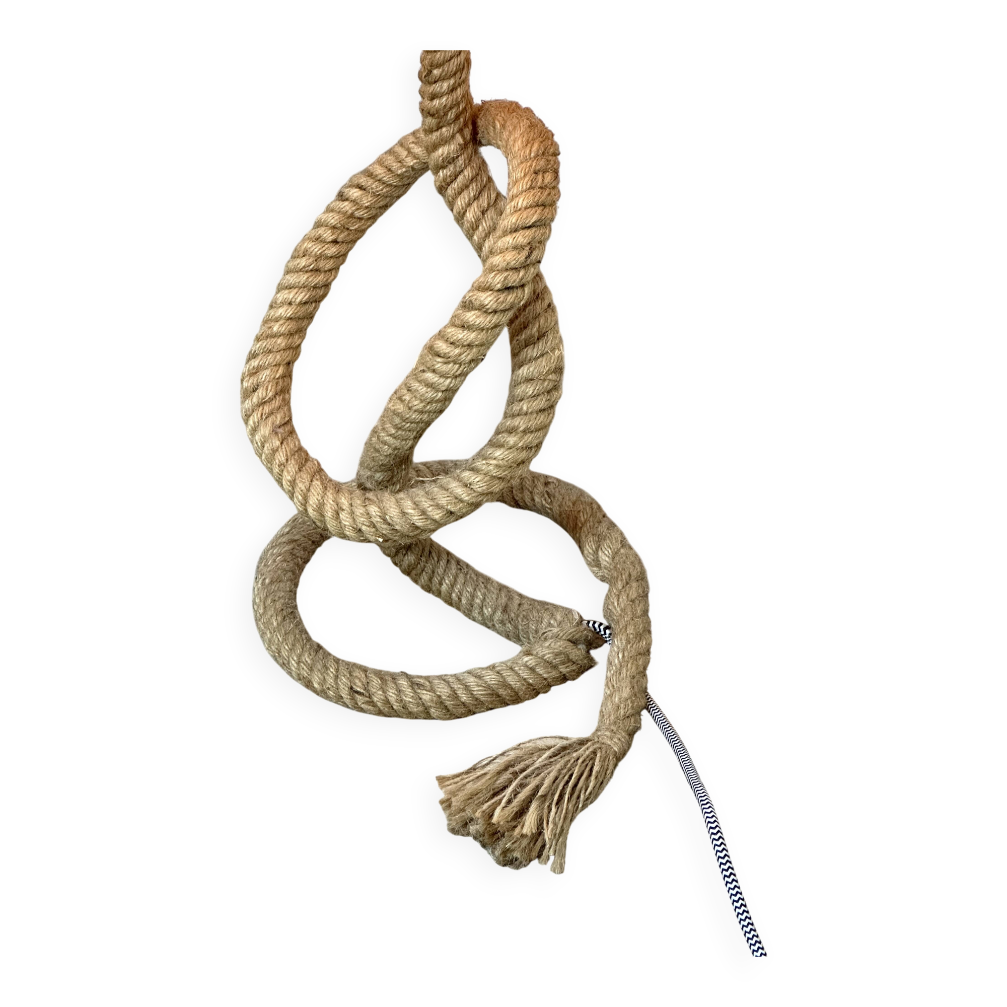 Audoux Minet lamp in rope and raffia 1950s