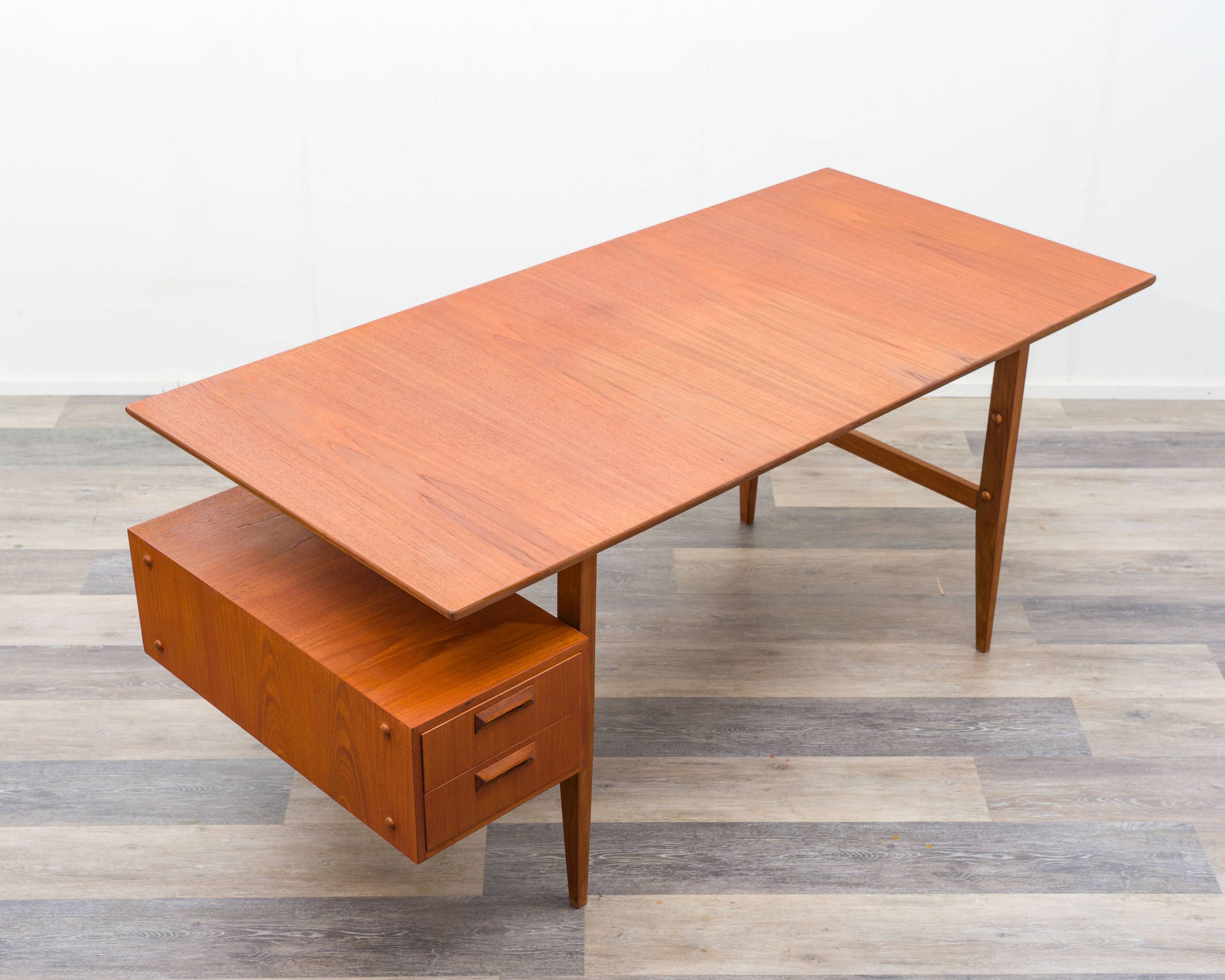 Filigree Danish-style desk, 1960s, in teak