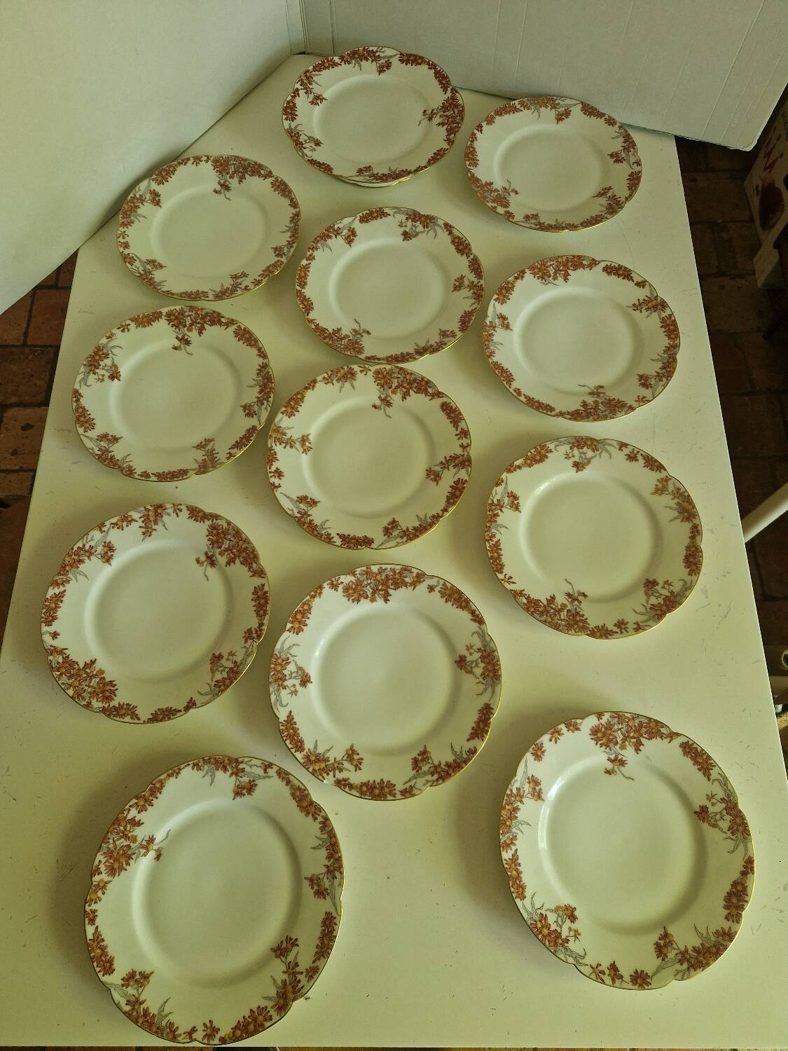 Lot of 11 Porcelain Dinner Plates Plus Presentation Dish Manufactured