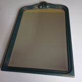 Mirror carved wooden frame and bevelled ice shell decoration 72 cm x 49 cm