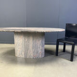 Vintage oval granite dining table, 1970s