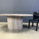 Vintage oval granite dining table, 1970s