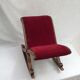 Wooden swing tabou/rest feet and dark red fabric dimension: H-38xL-54xPr-35cm-