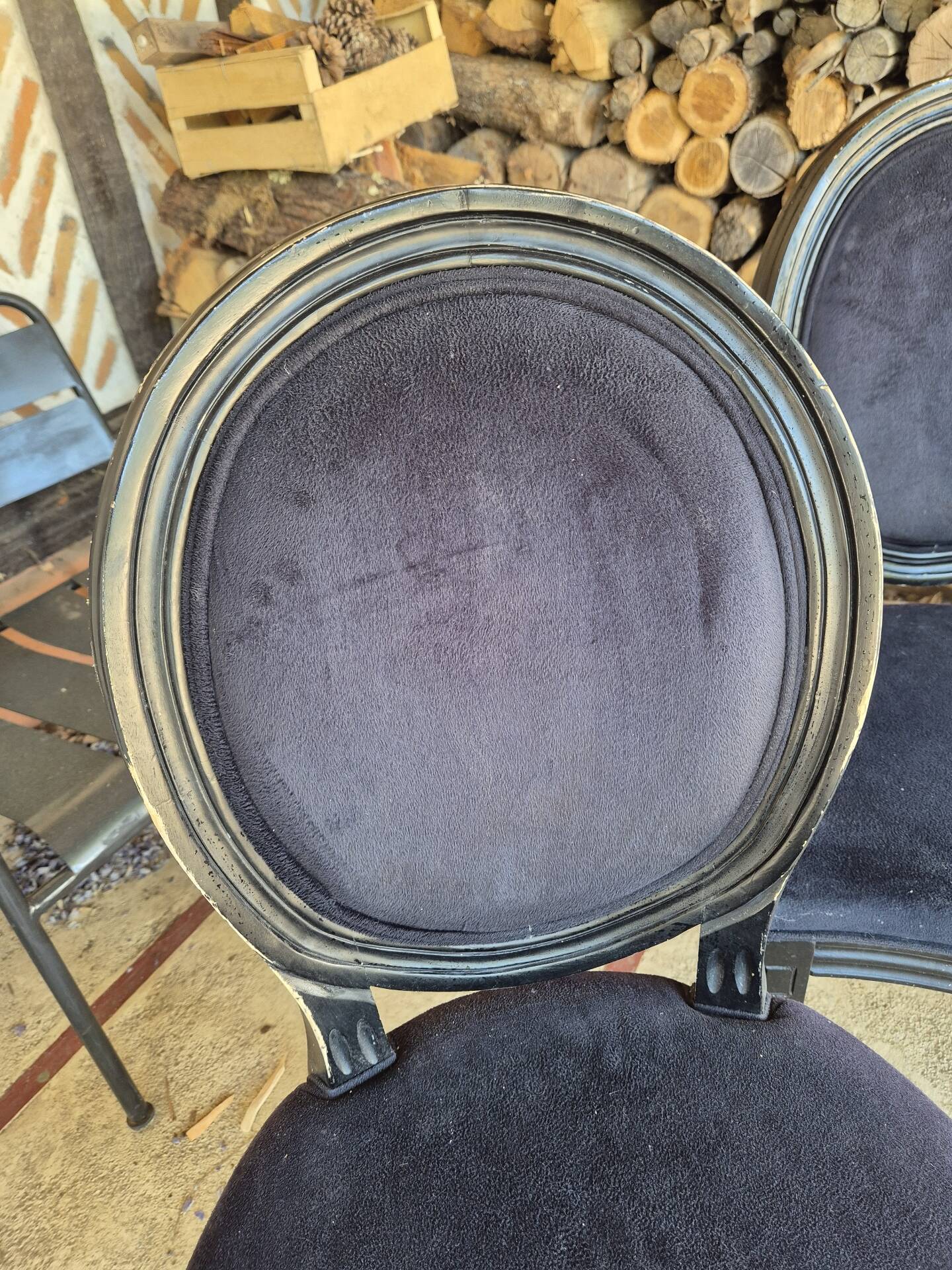 Louis XVI style medallion chairs