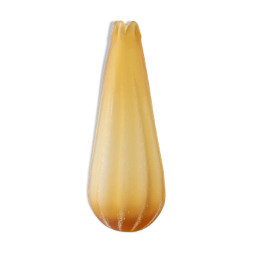 Grand vase vintage en verre de Murano - Italie années 1960 - vase à fleurs jaune orange, forme organique - décoration rétro élégante, idée cadeau pour elle