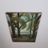 Painting old landscape painting 1948 signed M.Bordat