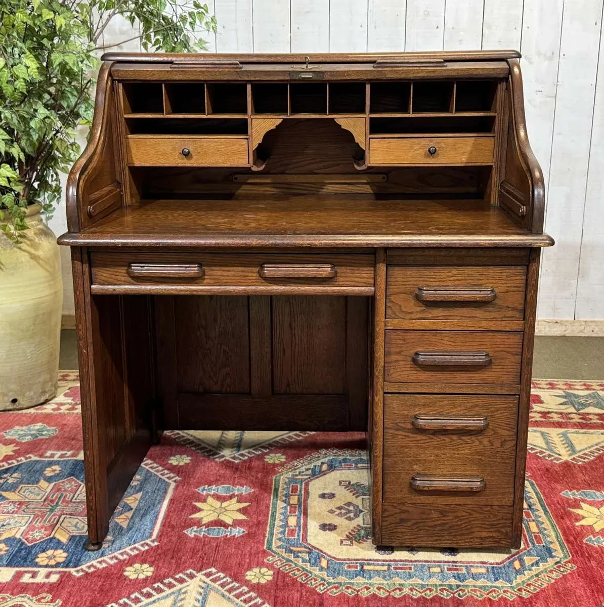 Bureau à cylindre en chêne