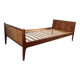 Vintage Scandinavian wicker and teak bed, Denmark 1960.