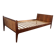 Vintage Scandinavian wicker and teak bed, Denmark 1960.