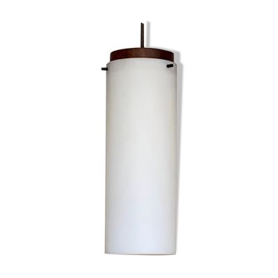 Suspension vintage teck et verre acrylique