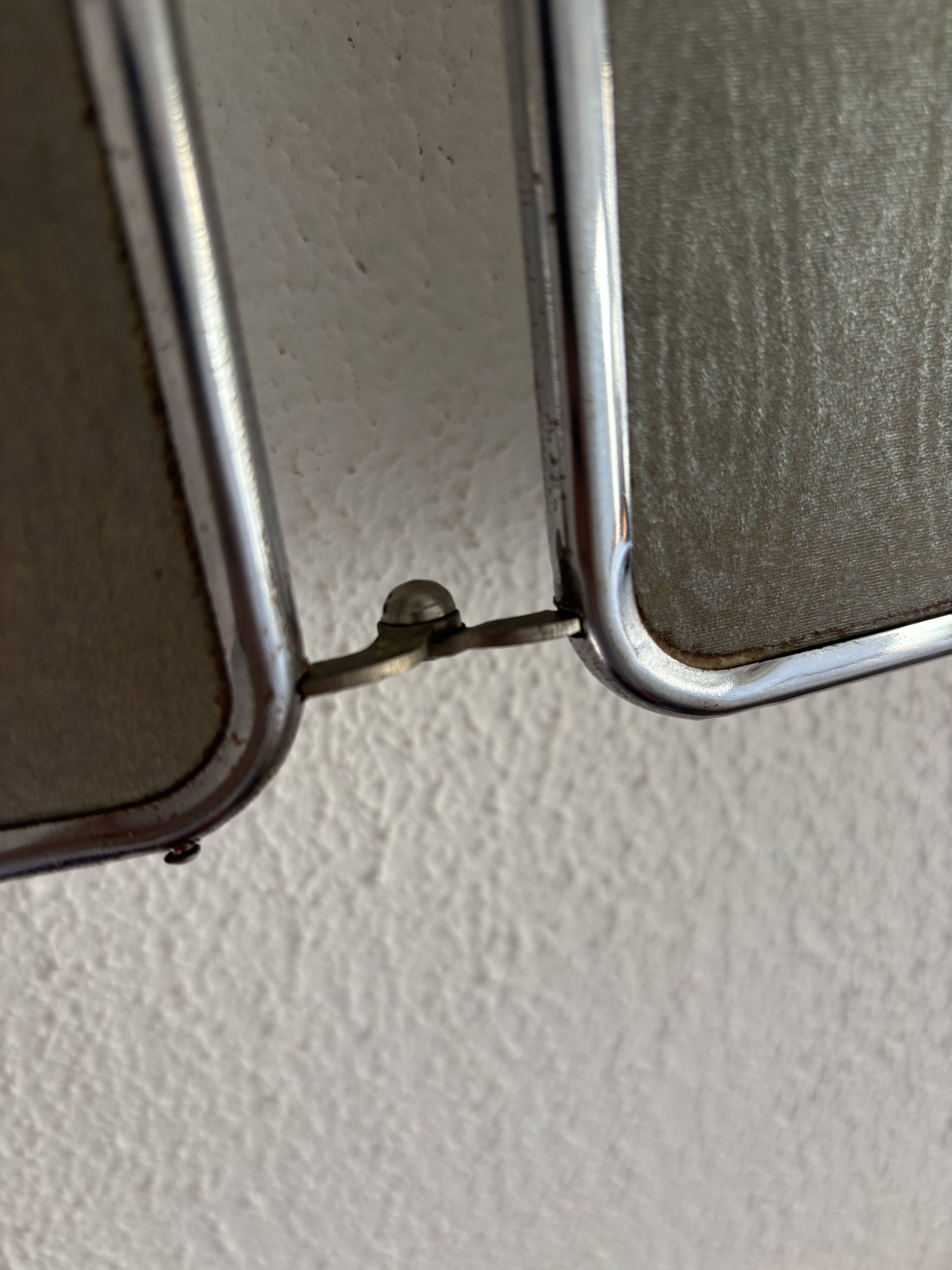 Vintage 1960s Arpin silver triptych barber mirror - 28 x 70 cm