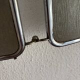 Vintage 1960s Arpin silver triptych barber mirror - 28 x 70 cm