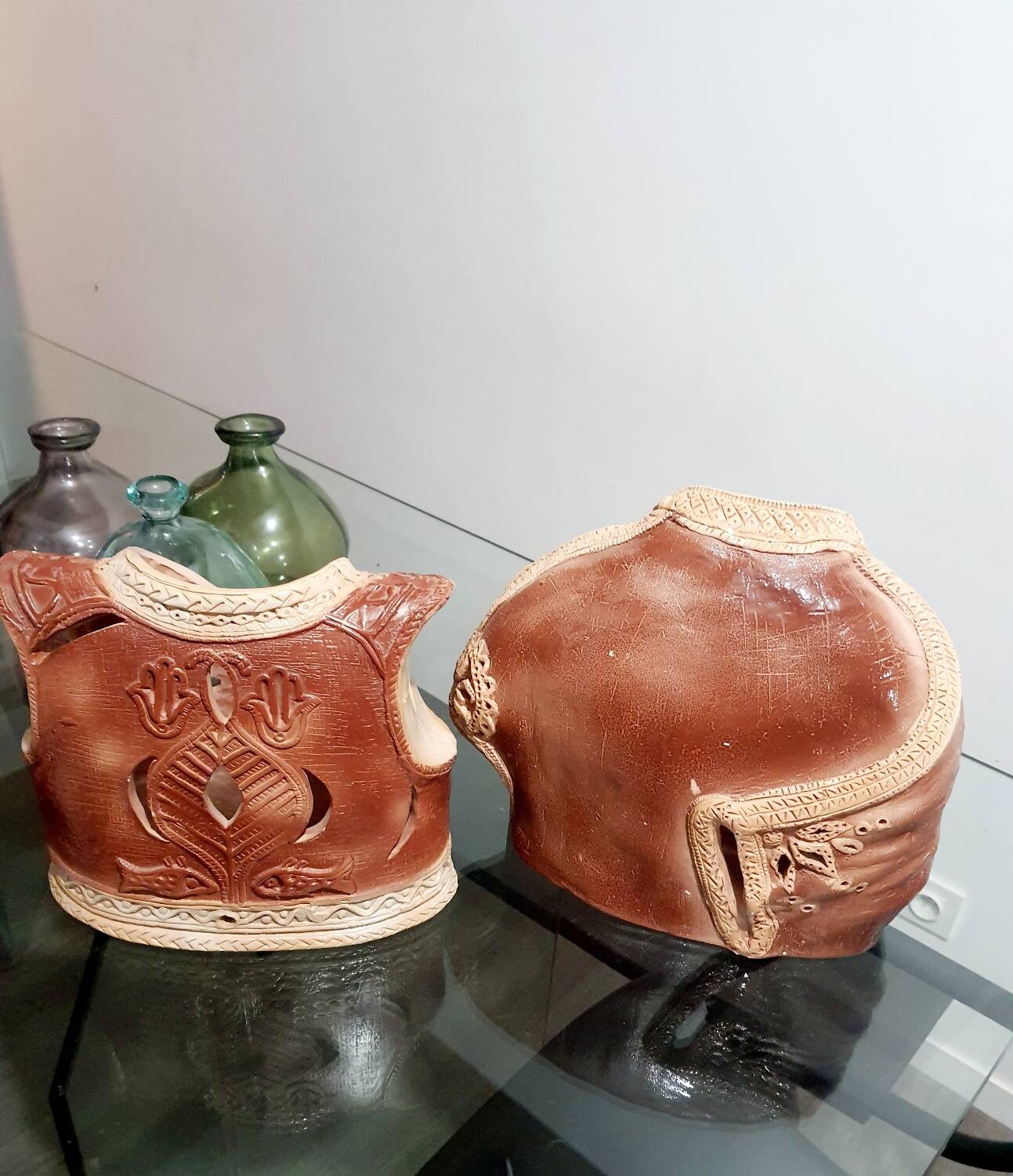 Set of 2 oriental ceramic pots
