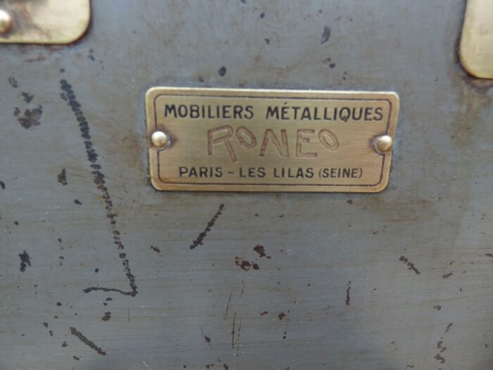 Real industrial furniture two drawers brand RONEO metal mobiler Paris -Lilas