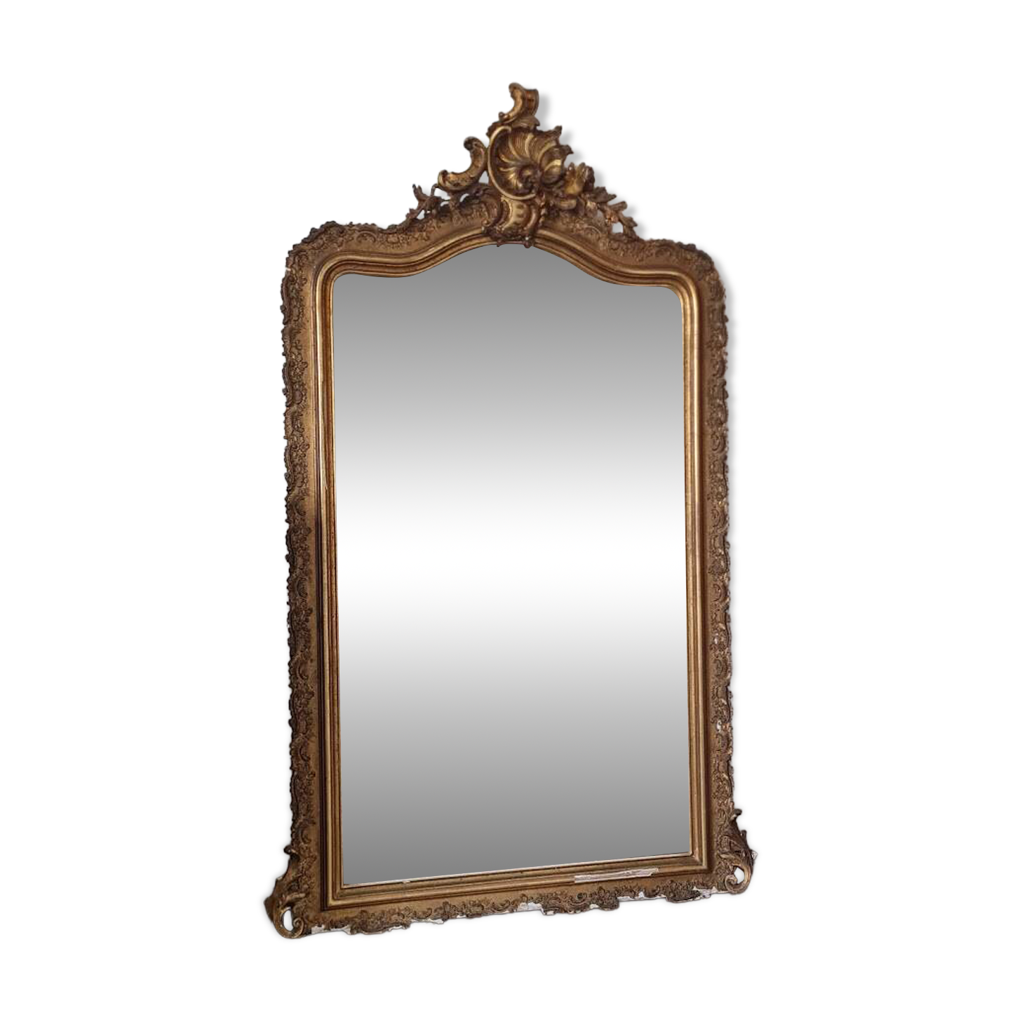 Antique Louis Philippe mirror with a pediment.