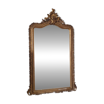 Miroir ancien Louis Philippe avec fronton
