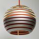 1960s spherical Space Age ceiling lamp with slats made of heavy metal