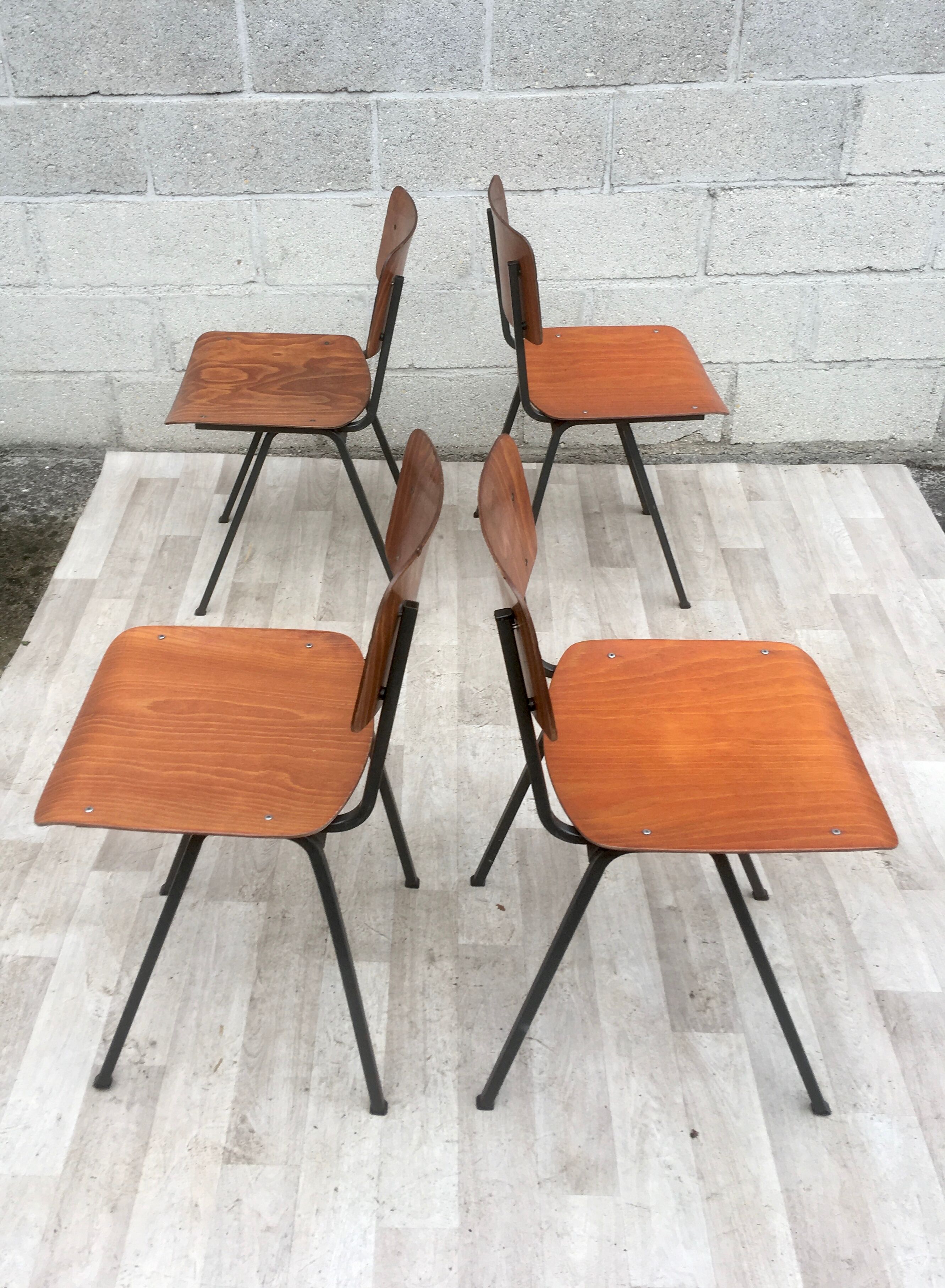 Set of 4 vintage chairs and design Eromes