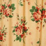 5-leaf screen in wood & floral fabric 1960
