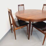 Set of 4 vintage Scandinavian style rosewood chairs from the 60s, by Ernst Martin Dettinger