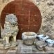 Fountain statue Lion stone reconstituted