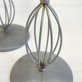 Geometric METAL CANDLE HOLDERS Patinated Gray