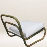 Pair of curved bamboo armchairs