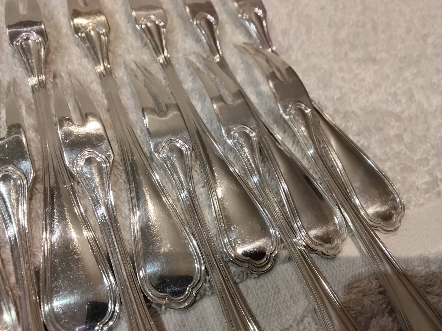 12 silver-plated snail forks by Christofle Spatours