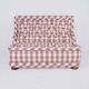 Banquette en tissu Vichy capitonné mauve et crème, France, 1970